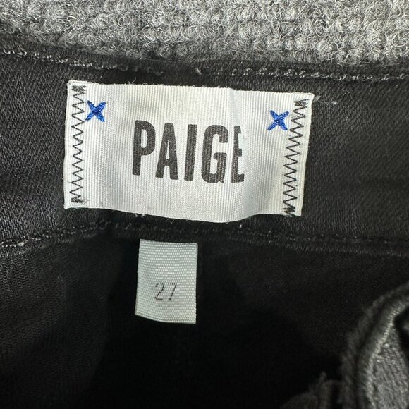 PAIGE Jeans Womens 27 Verdugo Ultra Skinny Black Stretch Pockets Logo - Picture 5 of 10